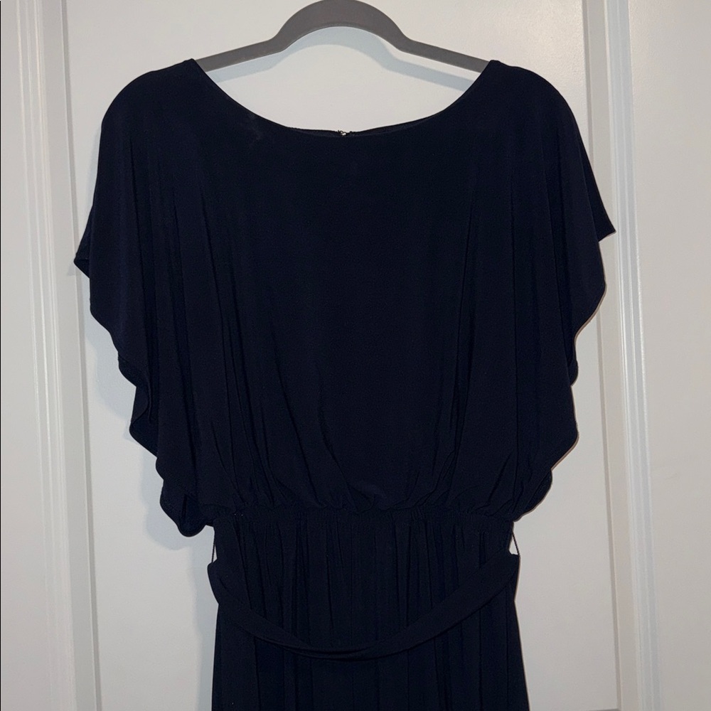 Navy Jumpsuit with Batwing Sleeves - Picture 2 of 5
